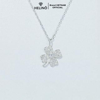 Dây chuyền bạc nữ HELINO cỏ bốn lá đính đá, trang sức phụ kiện lấp lánh C03