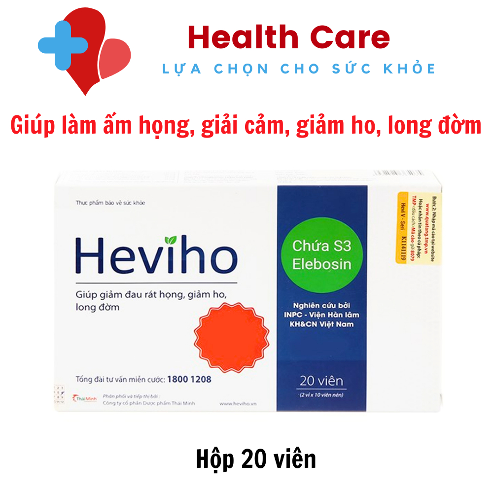 Heviho - Viên uống giúp giảm viêm đường hô hấp cấp và mạn tĩnh hiệu quả 20 viên