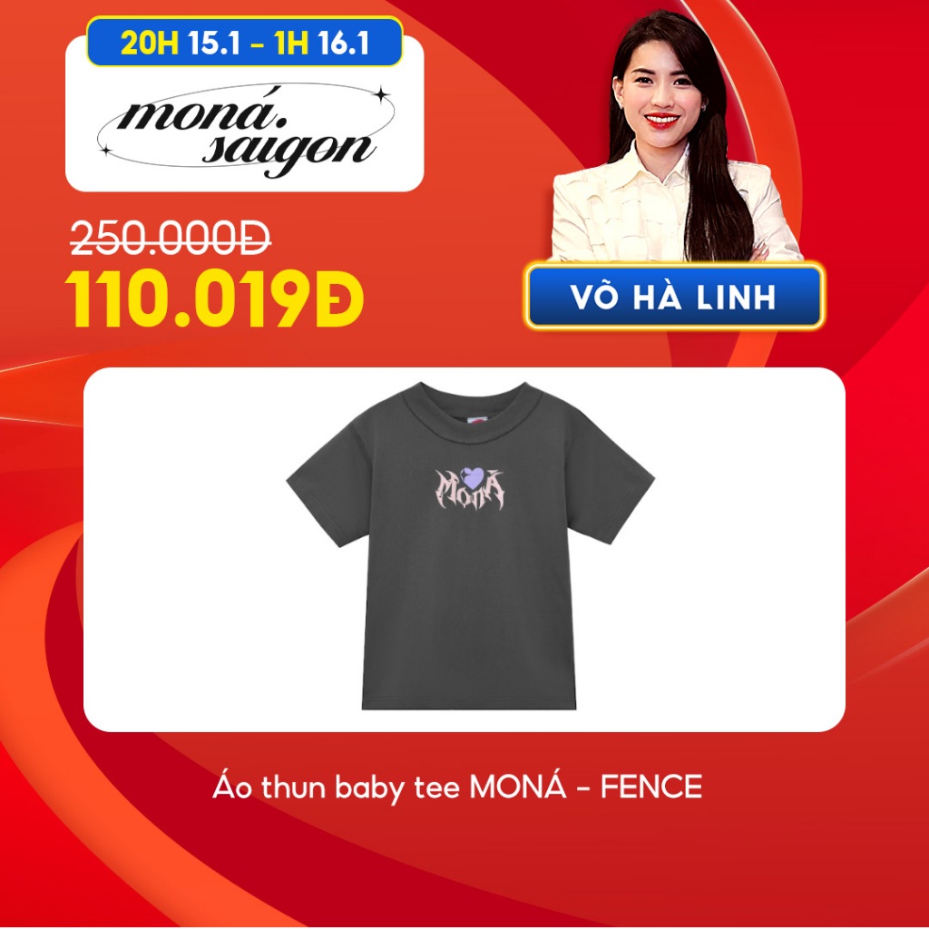 [Chỉ còn 110K sau khi áp voucher] Áo thun baby tee MONÁ - FENCE