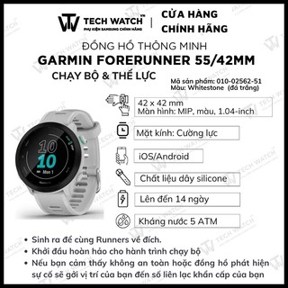 Đồng hồ thông minh garmin forerunner 55/42mm - techwatchvn