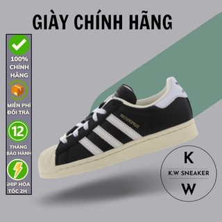 Giày superstar 'debossed stripes - black cream white' - id4676