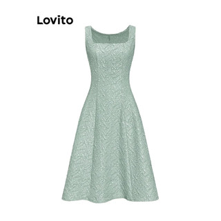 🍒 Đầm maxi xốp xòe cổ vuông sát nách Lovito màu xanh