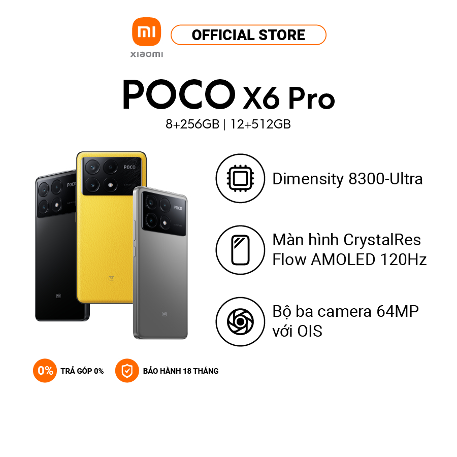 Điện thoại thông minh POCO X6 Pro 5G I 8+256 GB