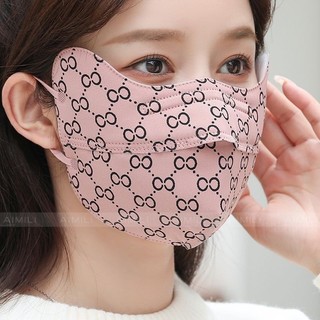 Khẩu trang chống tia UV, khẩu trang chống nắng che gò má hoa văn UPF50+ vải không dệt 4D 3 lớp