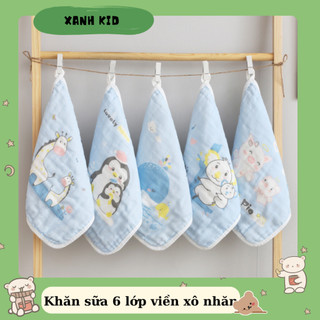 ( Set 5 ) Khăn sữa sợi tre Leekids, khăn xô sữa 6 lớp cho bé hàng đẹp không bai nhão, xù lông