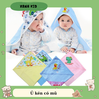 Ủ kén có mũ cho trẻ sơ sinh BOBABI FUSJ thêu hình, khăn ủ Hè - Thu cho bé, chăn choàngi, chăn ủ xô, quấn kén cho bé