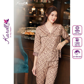 Đồ bộ nữ mặc nhà Jcvcoll - Karoll NH22.008 LUXURY CHỮ K ĐÁP GẤU. QD