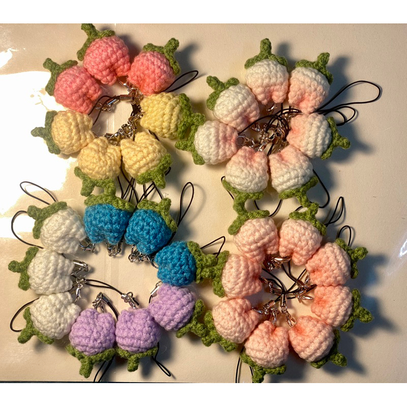 20 Móc Khoá Hoa Tulip Len Handmade