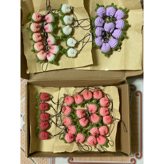 20 Móc Khoá Hoa Tulip Len Handmade