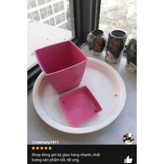 (SÂN VƯỜN) Đĩa tròn lót chậu đường kính cả đĩa 23 cm, lòng đĩa 20 cm