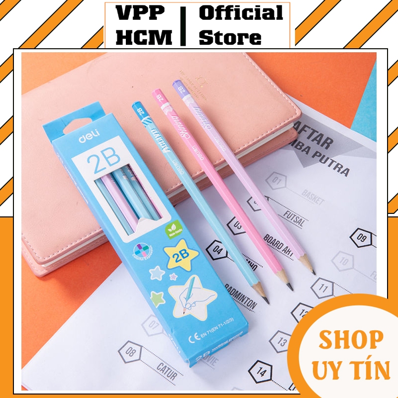 [Hộp 12 cây] Bút chì gỗ 2B Deli S929