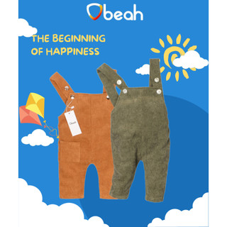Yếm nhung cho bé trai bé gái Obeah, body quần xinh xắn dễ phối màu size từ 3-24m