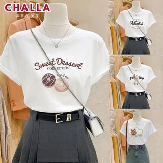 Áo thun nữ, áo phông nữ form vừa CHALLA, Cotton 100% dầy mịn, chất mát mềm đẹp, có bigsize