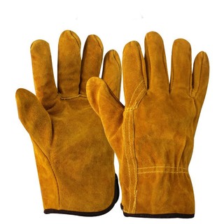 Găng tay da bò hàn bảo hộ lao động, găng tay hàn cơ khí dài 25cm
