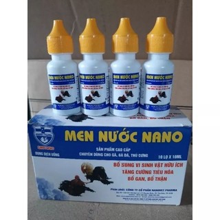 Men nước nano lọ 10ml chuyên dùng cho gà đá, gà chọi, thú cưng.