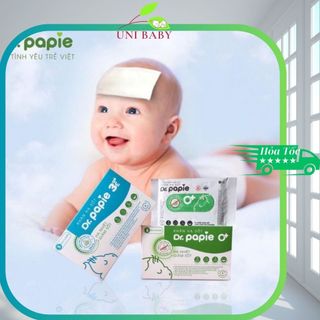  Khăn lau hạ sốt Dr.papie cho bé hạ nhiệt chuẩn Nhi Khoa ngăn ngừa co giật hộp 25 gói shop Uni Baby 