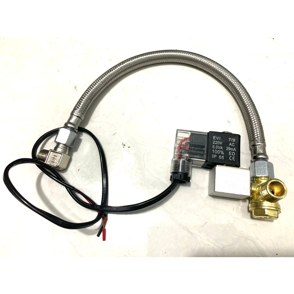 Van 1 chiều đồng +co L đồng+van điện từ+ống ti ô máy nén khí không dầu giảm âm 550w, 750w, 800w loại