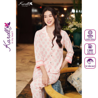 Đồ bộ nữ mặc nhà Jcvcoll - Karoll NH22.074 LỤA LUXURY HÌNH. QD