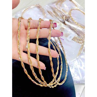 Dây chuyền 3 xoắn 2 màu tinh xảo đủ kích cỡ - đeo ôm cổ sang trọng