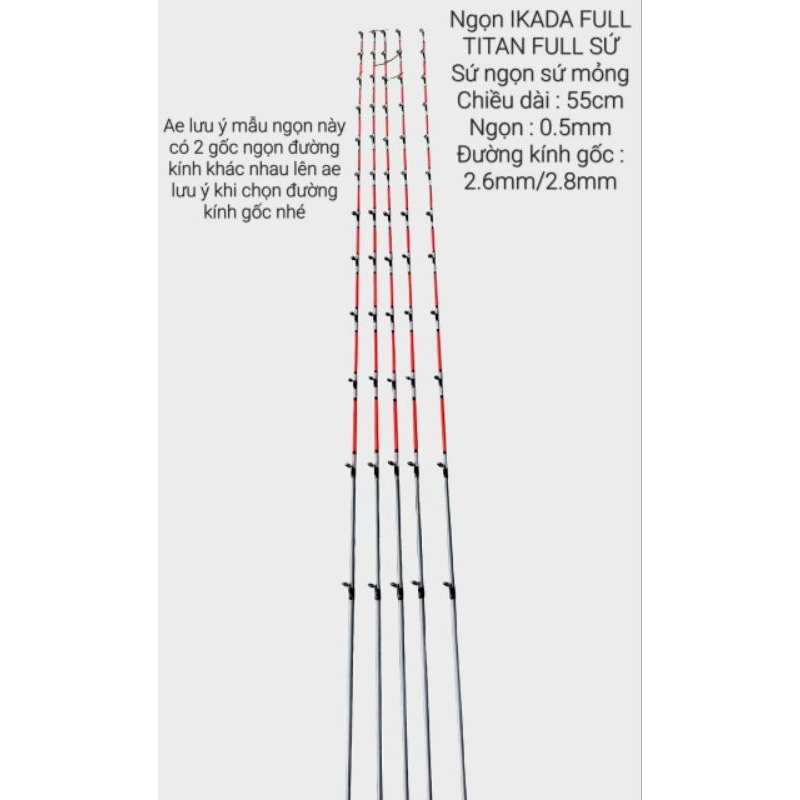 Ngọn IKADA FULL TITAN FULL SỨ MẢNH gốc 2.6mm - 2.8mm