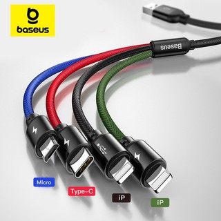 Cáp Sạc Baseus USB sang Type C Micro USB 4 trong 1 3.5A cho i14 13 11 Xs Max XR Samsung A71 A21 S9