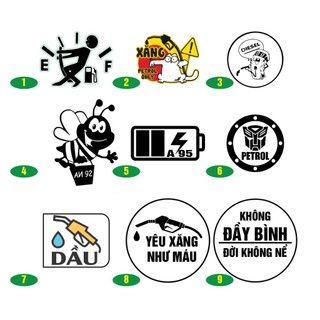 Tem dán nắp bình xăng ô tô , xe bán tải, tem dán nắp bình dầu ô tô, xe bán tải