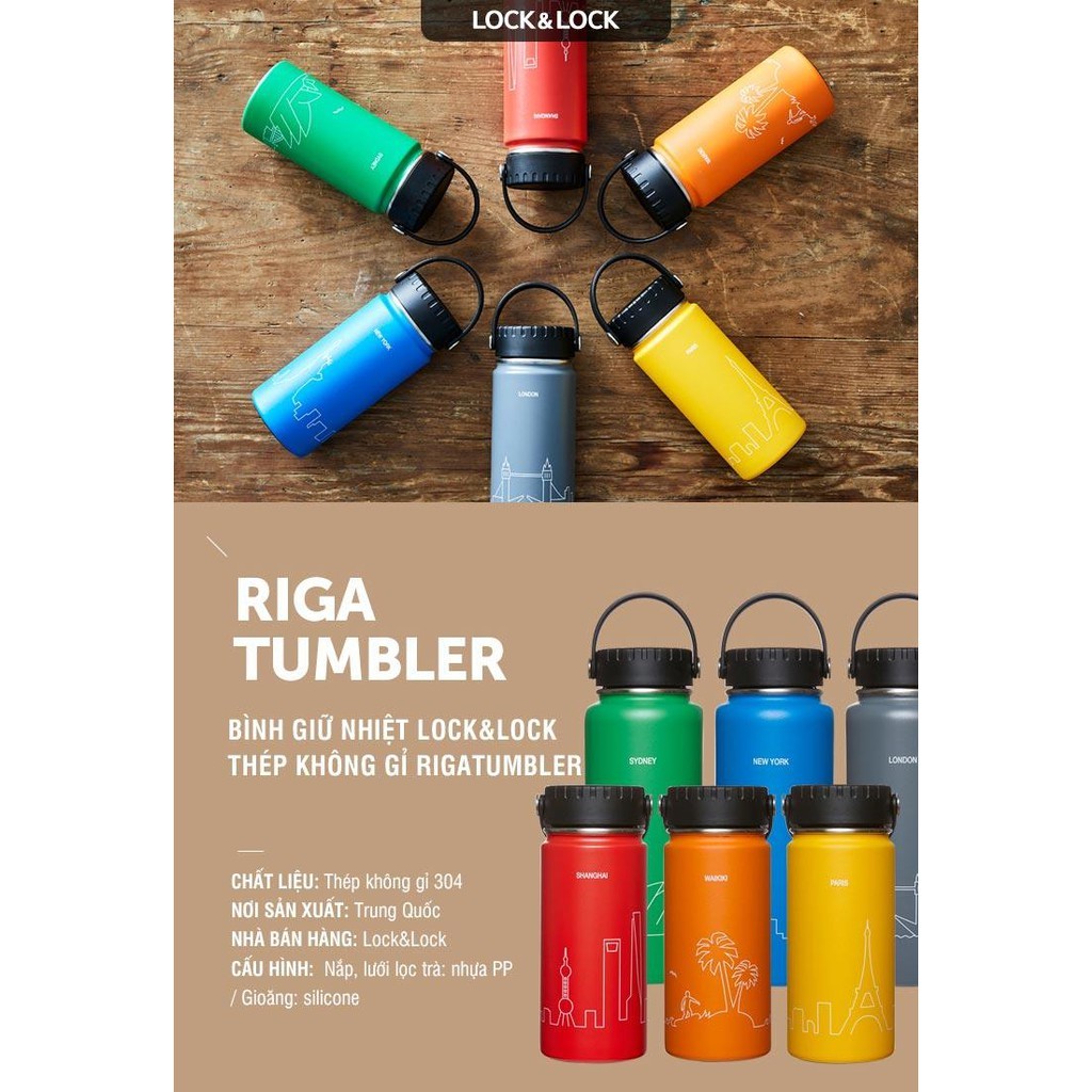 Bình giữ nhiệt LocknLock Riga Tumbler 897ml LHC4160 10 màu có khay lưới lọc trà , quai xách - K-MALL | BigBuy360 - bigbuy360.vn