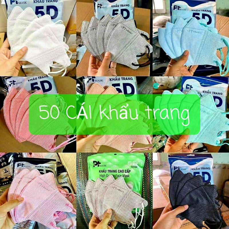 KHẨU TRANG 5D PT MASK NGƯỜI LỚN (50 CÁI)
