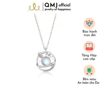 Dây chuyền bạc nữ đẹp QMJ Thỏ xinh đính Moon Stone thời trang phụ kiện trang sức bạc cao cấp - Q364