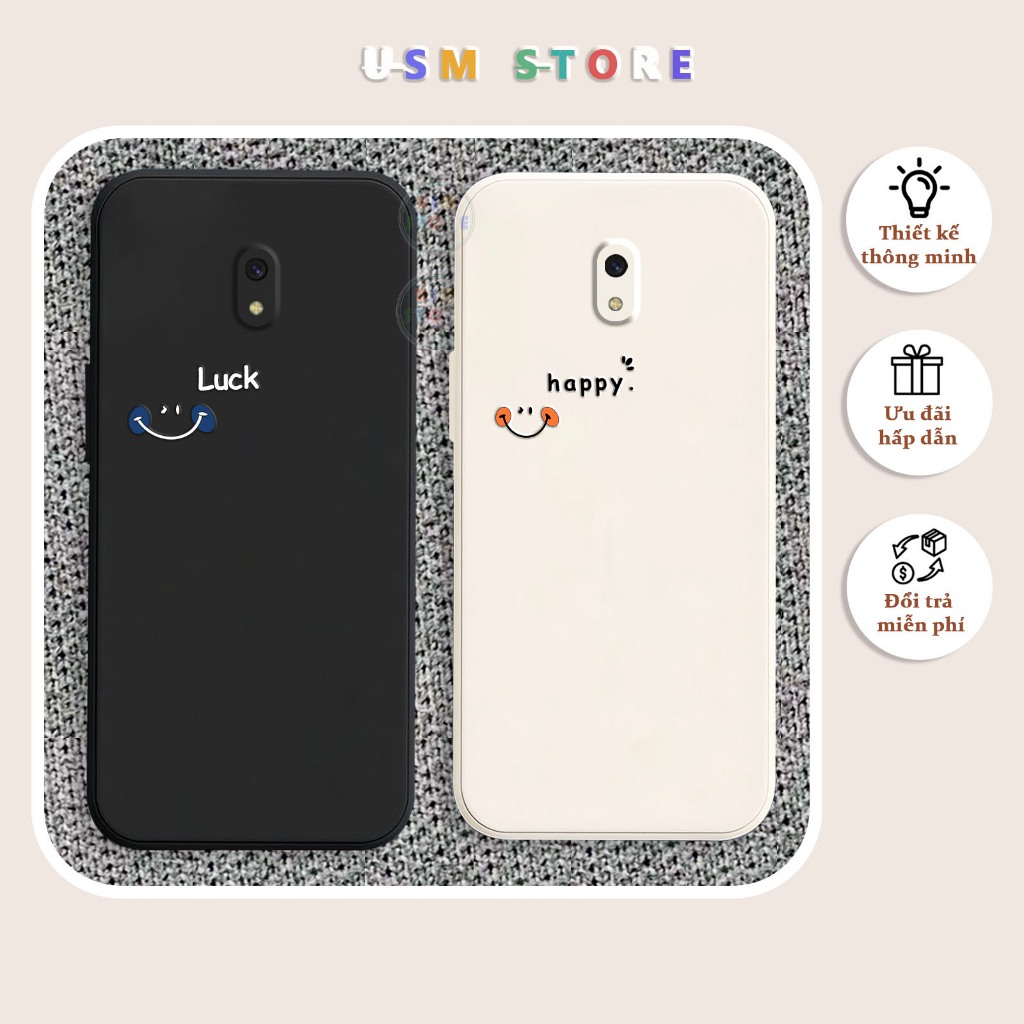 Ốp lưng Xiaomi Redmi 8A / Redmi 8A DUAL / Redmi 8A Pro, TPU dẻo nguyên khối, mặt cười Happy Luck