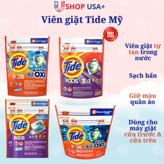 Viên giặt quần áo Tide Mỹ Pods 42 39 26 15 viên bỏ thẳng vào máy giặt tự tan trong nước tiết kiệm tiện lợi