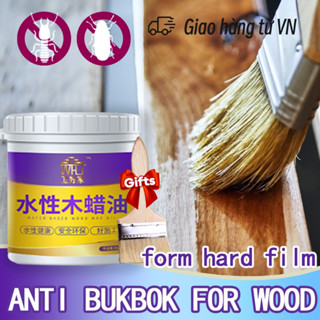 Sơn bóng cánh gián, sơn màu gỗ như mới chỉ cần dùng cọ, rất đẹp và dễ sơn, Bàn chải, băng keo, giấy nhám miễn phí, 1KG