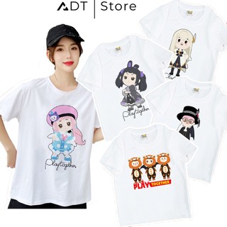 BST Áo thun ADTStore x Áo thun Play Together giá rẻ - Thỏ mây trắng,thỏ mây đen,gấu trúc đỏ - Hình in nét dễ thương