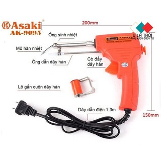 [ Ảnh Thật ] Mỏ hàn điện tử tự động đẩy thiếc Asaki AK - 9095 công suất 60W, Bảo hành 12 tháng, Mỏ hàn xung