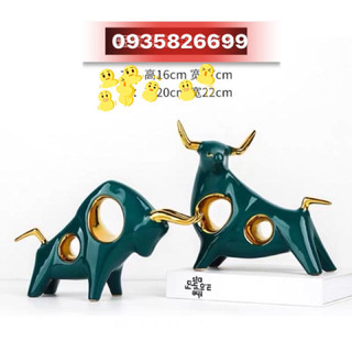Đồ gốm sứ xanh để bàn decor