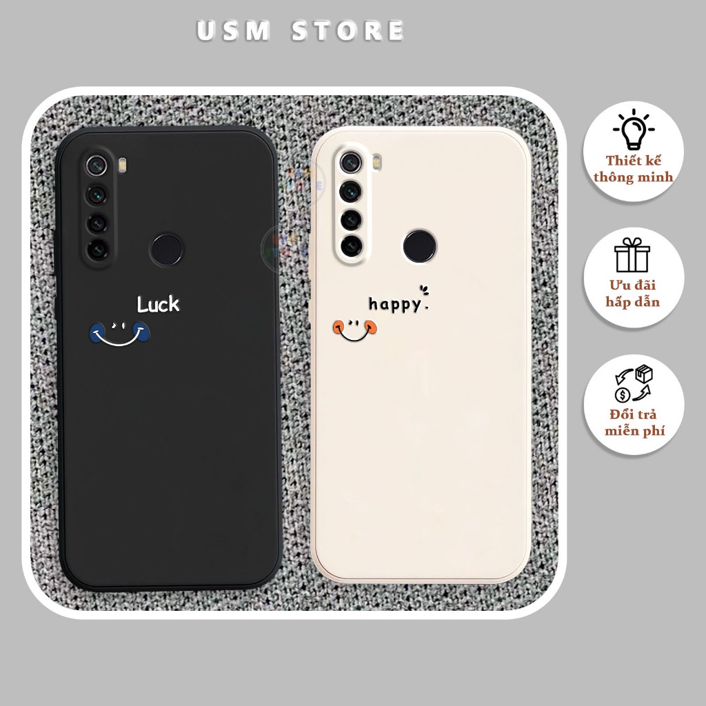 Ốp lưng Xiaomi Redmi Note 8 / Note 8T, TPU dẻo nguyên khối, mặt cười Happy Luck
