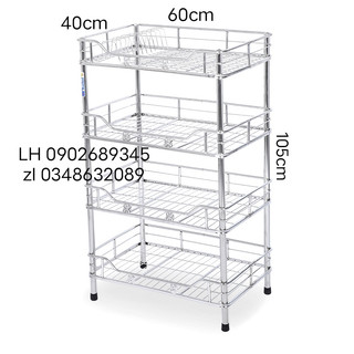 Kệ chén inox sus 201 cao cấp -- kệ 40x60 -4 tầng -- kệ chén đứng inox