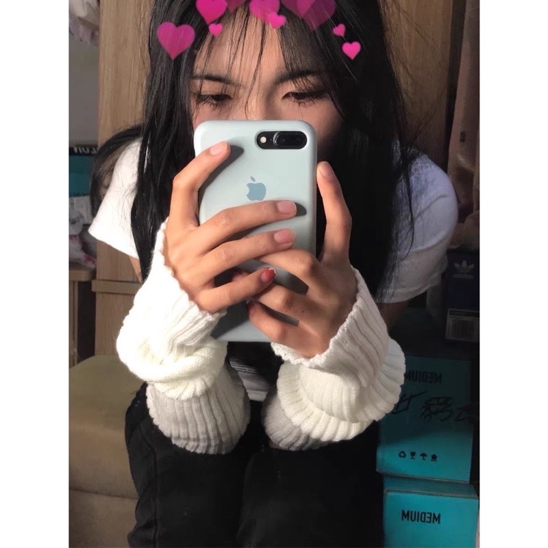 Tất ống chân dệt kim len ống tay giữ ấm phong cách Y2K ống tất chân đáng yêu phong cách idol Kpop | BigBuy360 - bigbuy360.vn