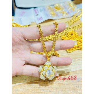 Dây chuyền nữ mạ vàng,dây phụng mặt hoa mai to nhiều cánh xinh xắn quỳnh68