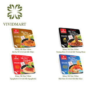 [KHAY LẺ] - VIFON - Mì khay Vifon mì xào 4 vị: Hải Sản, Spaghetti, Bò Sa tế, Tương đen - (90g/khay) - Mì xào khay Vifon