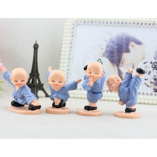 Combo 4 tượng chú tiểu đánh võ, thiếu lâm tự múa võ la hán quyền.