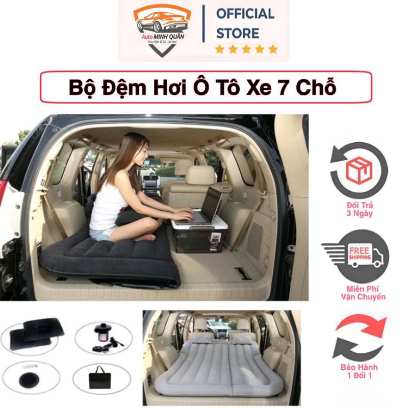 Combo Đệm Hơi Xe Ô Tô, Xe Hơi 7 Chỗ Chất Liệu Nhung Cao Cấp Tiện Lợi, Sang Trọng