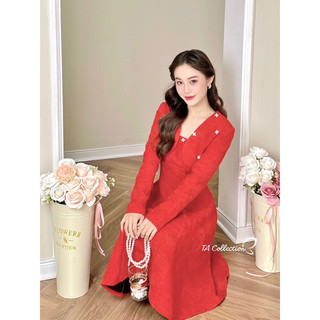 Set dạ tweed váy hai dây kèm áo khoác cao cấp