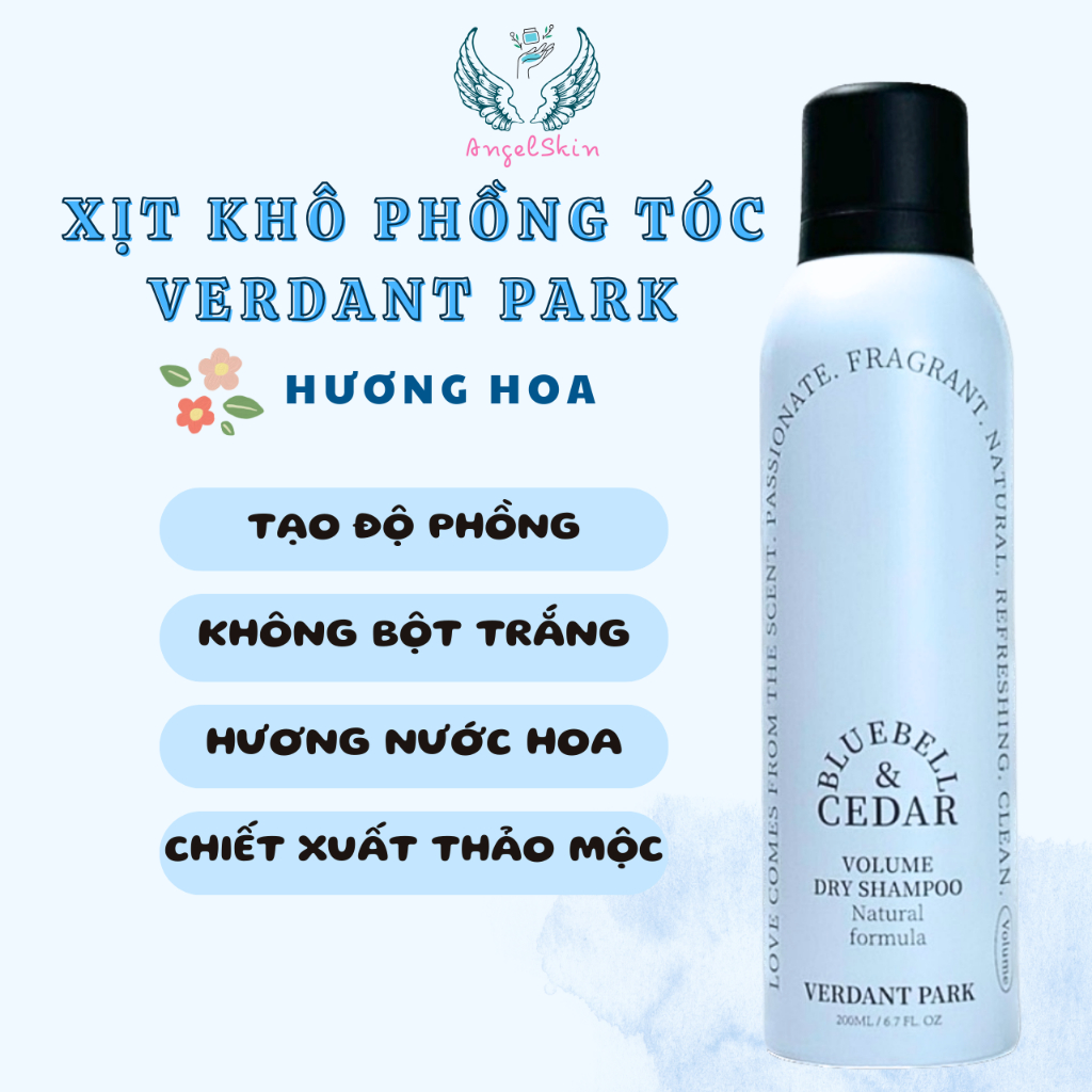 Xịt khô phồng tóc VERDANT PARK dầu gội khô kiềm dầu lâu bết mùi hoa  Bluebell & Cedar | ANGELSKIN
