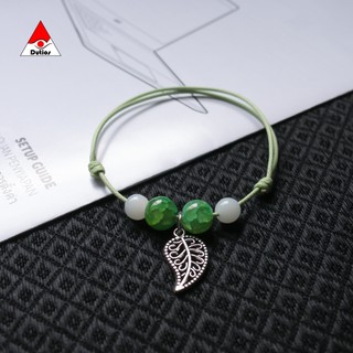 Vòng tay macrame DUTIOS hạt đá pha lê rạn mix charm VPL002
