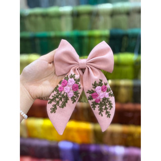 Nơ buộc tóc thêu tay (handmade by pong )