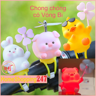  Có Đèn Chong chóng cỏ 3 lá Heo Thỏ Gấu Vịt Tuần Lộc Mèo trang trí gắn xe đạp xe hơi mũ bảo hiểm cao cấp Cute 