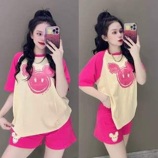 Đồ bộ đùi nữ thun cotton đùi mặc nhà, set đồ nữ mặc nhà mùa hè dành cho nữ Set đồ nữ đi chơi-DUIGAU
