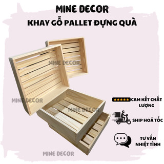 Khay gỗ pallet đựng quà tặng