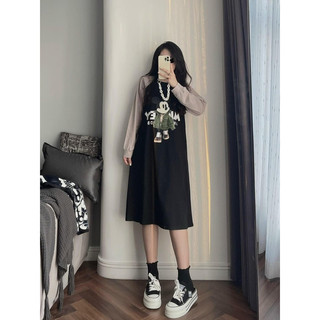 Đầm suông tay dài mickey
